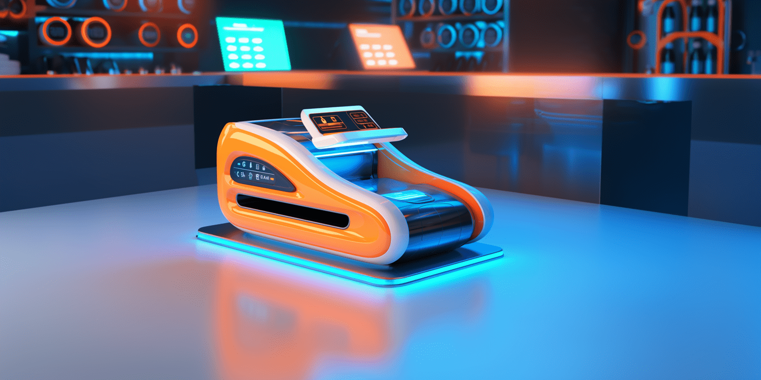 futuristic cash register